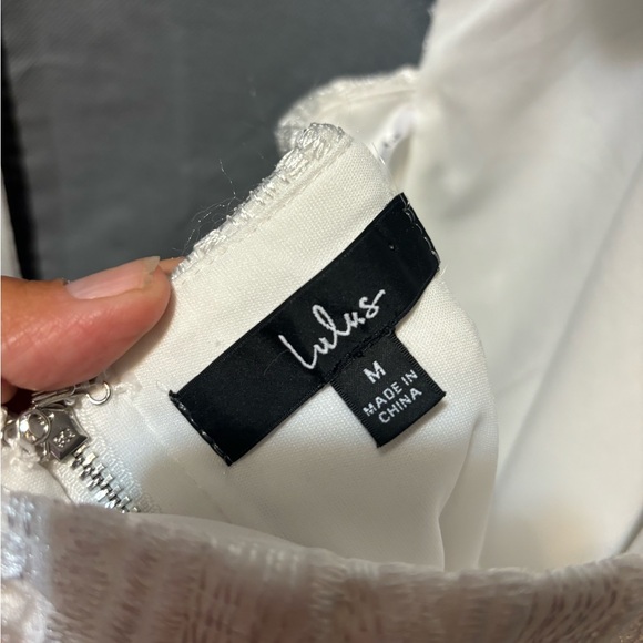 Lulus Making Magic White Fringe Lace-Up Mini Dress - Picture 7 of 7